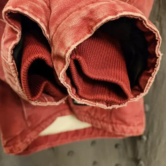 BERNE Duck Canvas Jacket Youth Medium R 10-11 Pink Sherpa Lined Hood Pocket Barn - Picture 9 of 12